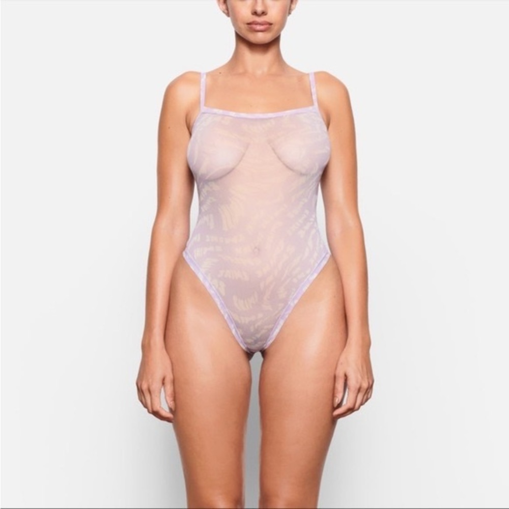 SKIMS Lilac Swirl Tank Thong Bodysuit XS